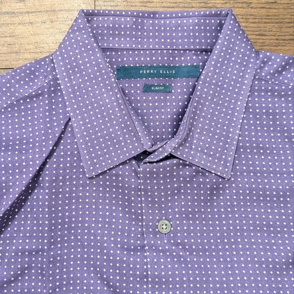 Perry Ellis Mens Slim Fit Dress Shirt - Picture 2 of 2